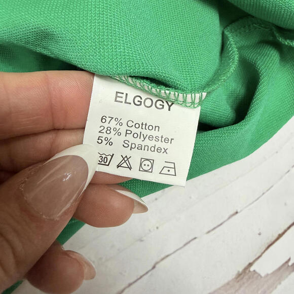NWT ELGOGY Muscle Tee Cotton Blend Green Size L Minimalist Street - Picture 6 of 8